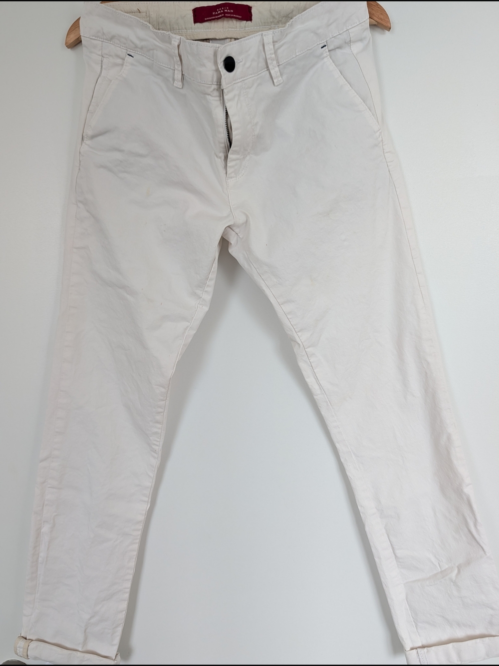 Zara Men's White Cotton Chino Pants size 31